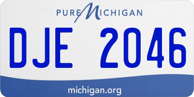 MI license plate DJE2046