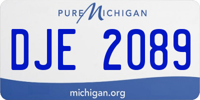 MI license plate DJE2089
