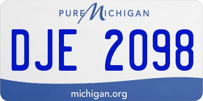 MI license plate DJE2098
