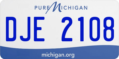 MI license plate DJE2108