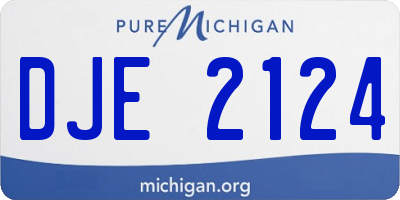 MI license plate DJE2124