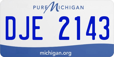 MI license plate DJE2143
