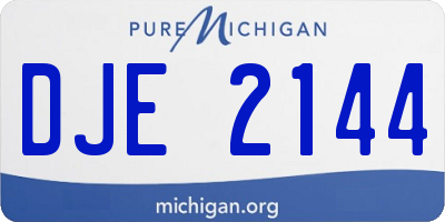 MI license plate DJE2144