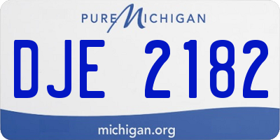 MI license plate DJE2182