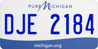 MI license plate DJE2184