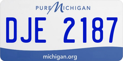 MI license plate DJE2187