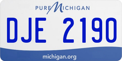 MI license plate DJE2190