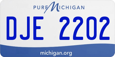 MI license plate DJE2202