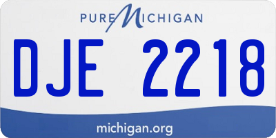 MI license plate DJE2218