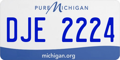 MI license plate DJE2224