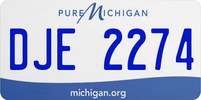 MI license plate DJE2274