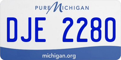 MI license plate DJE2280