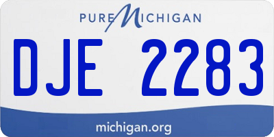 MI license plate DJE2283