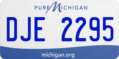 MI license plate DJE2295