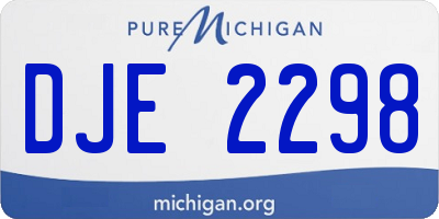 MI license plate DJE2298