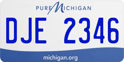 MI license plate DJE2346