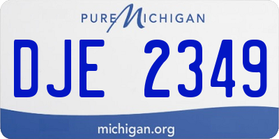 MI license plate DJE2349