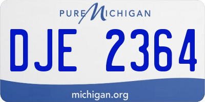 MI license plate DJE2364