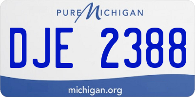 MI license plate DJE2388