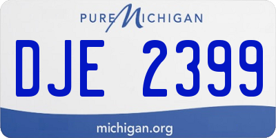 MI license plate DJE2399