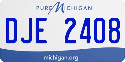 MI license plate DJE2408
