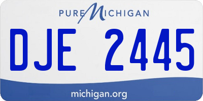 MI license plate DJE2445