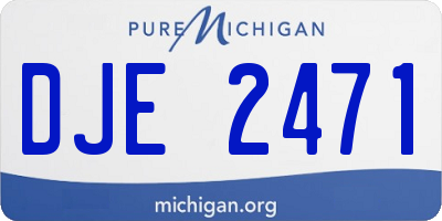 MI license plate DJE2471