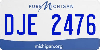 MI license plate DJE2476