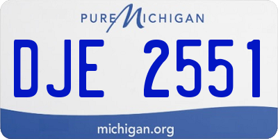 MI license plate DJE2551