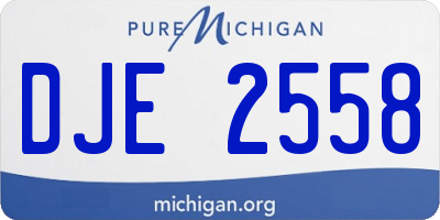 MI license plate DJE2558
