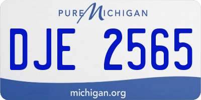 MI license plate DJE2565