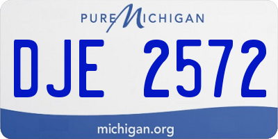 MI license plate DJE2572