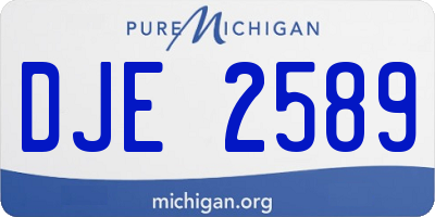 MI license plate DJE2589