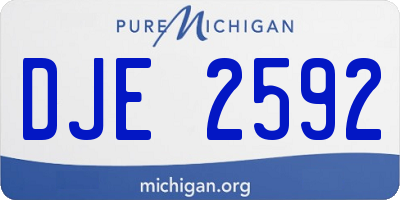 MI license plate DJE2592