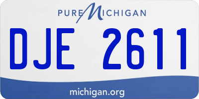 MI license plate DJE2611