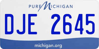 MI license plate DJE2645