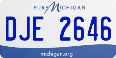 MI license plate DJE2646