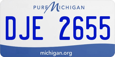 MI license plate DJE2655