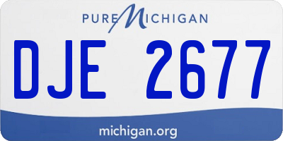 MI license plate DJE2677