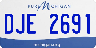 MI license plate DJE2691