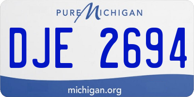 MI license plate DJE2694