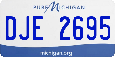 MI license plate DJE2695