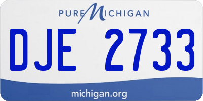 MI license plate DJE2733