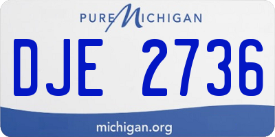 MI license plate DJE2736