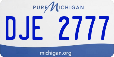 MI license plate DJE2777