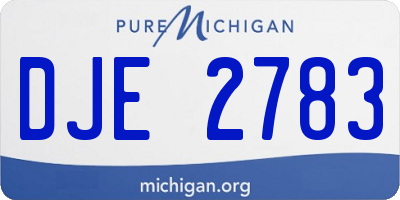 MI license plate DJE2783