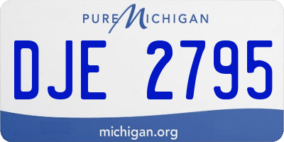 MI license plate DJE2795