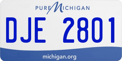 MI license plate DJE2801