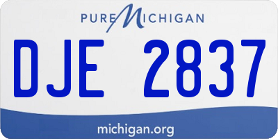 MI license plate DJE2837