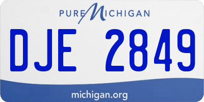 MI license plate DJE2849